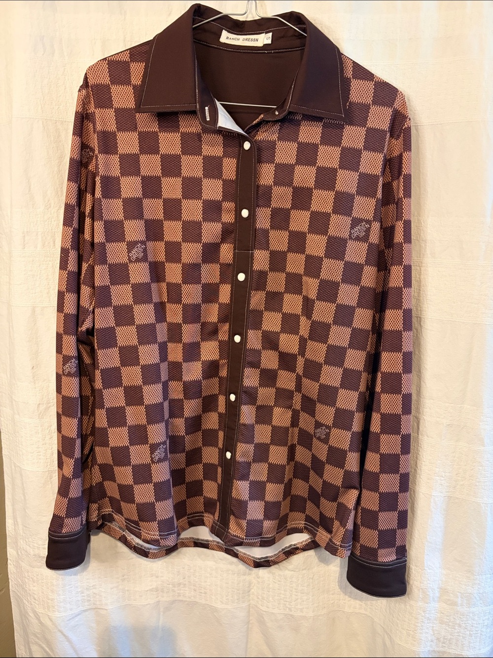 Ranch Dress’n brown checkered size small